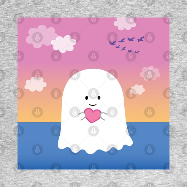 Gordie the Ghost (sunset) | by queenie's cards by queenie's cards